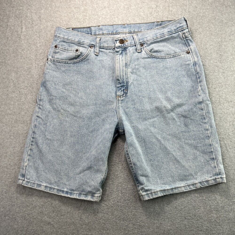 Wrangler Men's Relaxed Fit Jean Shorts 34 Blue Denim 90s Streetwear Skater Retro